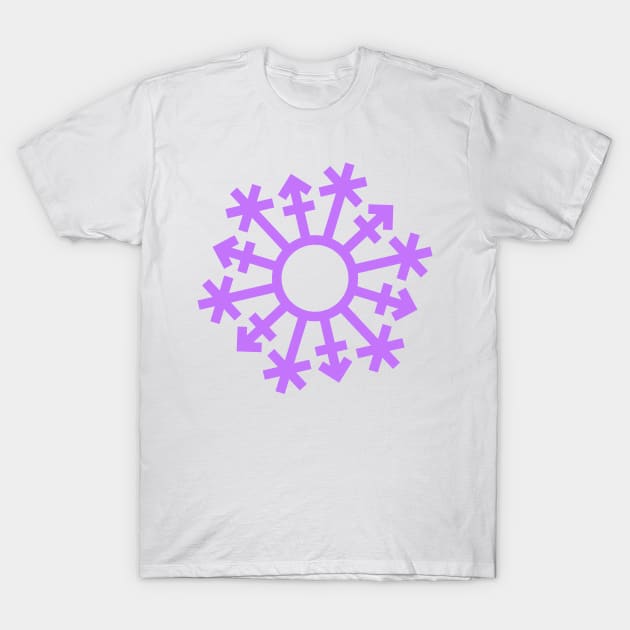 Gender Snowflake - Purple - No Text T-Shirt by GenderConcepts